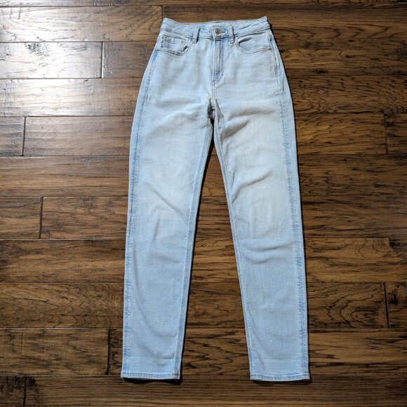 American Eagle mom straight jeans light wash size 2 X-long - Picture 2 of 15